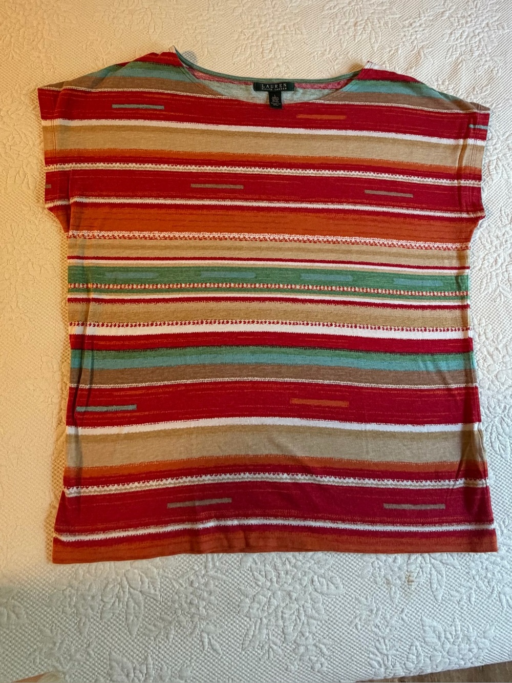 Lauren Ralph Lauren Multicolor Striped Short Sleeve Tee